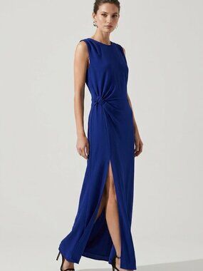 ZARA Cobalt Blue Midi Dress Size L NWT